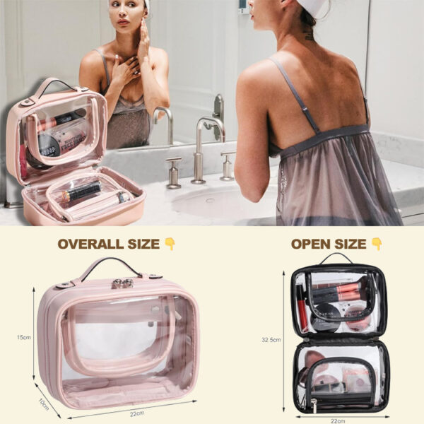 Double Layer PVC Clear Cosmetic Bag Wholesale