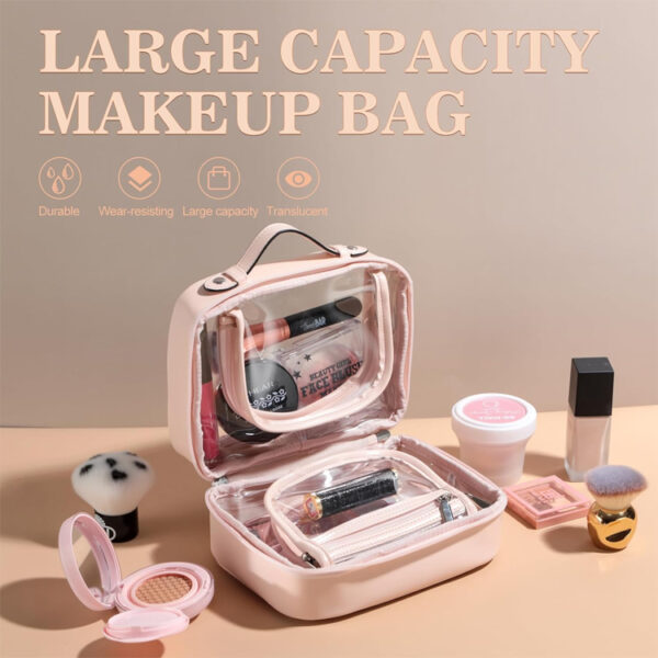 Double Layer PVC Clear Cosmetic Bag Wholesale