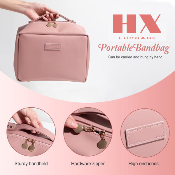 PU Leather Large Size Elegant Makeup Travel Bag