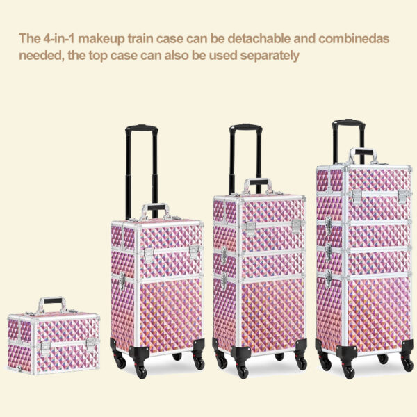 4 in 1 Large Capacity Trolley Makeup Travel Case Wholesale