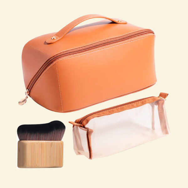 Big PU Leather Makeup Travel Bag Bulk