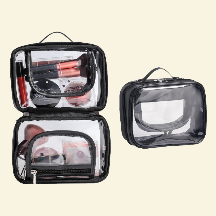 Double Layer PVC Clear Cosmetic Bag Wholesale