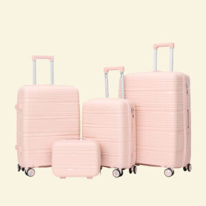 4 set polypropylene exterior travel luggage wholesale