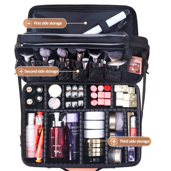 3 side storage cosmetic case