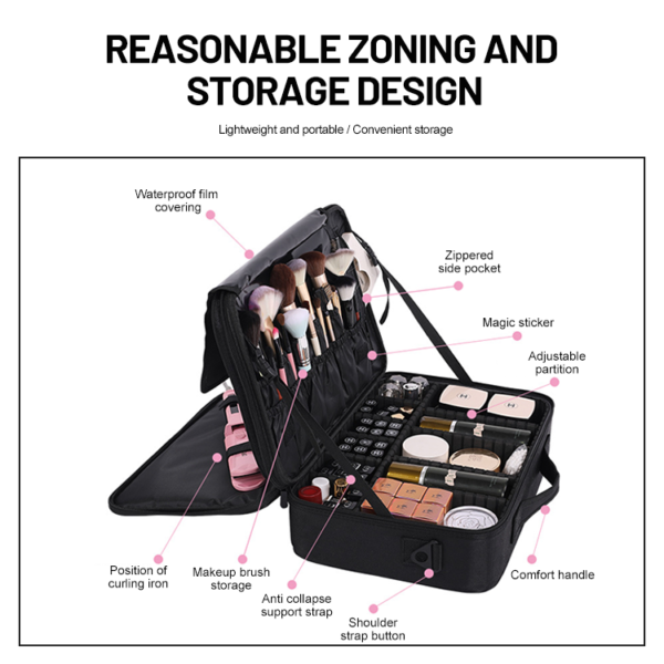 Portable Cosmetic Organizer with Removable Divider